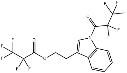 ペンタフルオロプロパン酸2-[1-(2,2,3,3,3-ペンタフルオロ-1-オキソプロピル)-1H-インドール-3-イル]エチル 化学構造式