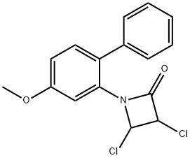 3,4-ジクロロ-1-[4-メトキシ(1,1'-ビフェニル)-2-イル]アゼチジン-2-オン 化学構造式