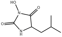 3-ヒドロキシ-5-(2-メチルプロピル)-2,4-イミダゾリジンジオン 化学構造式