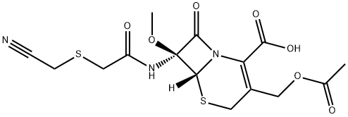 7-[[[(CyanoMethyl)thio]acetyl]aMino]-7-Methoxy Cephalosporanic Acid Struktur