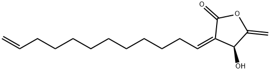 (S)-3-[(Z)-11-Dodecen-1-ylidene]-4,5-dihydro-4-hydroxy-5-methylenefuran-2(3H)-one Structure