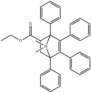 7,7-Dimethyl-1,4,5,6-tetraphenyl-7-silabicyclo[2.2.1]hept-5-ene-2-carboxylic acid ethyl ester Struktur