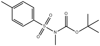 N-(tert-ブチルオキシカルボニル)-N-メチル-p-トルエンスルホンアミド 化学構造式