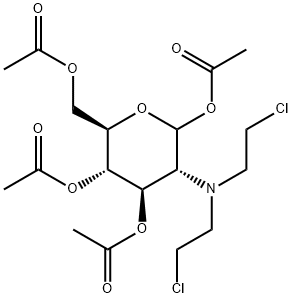 2-Deoxy-2-(di-2-chloroethyl)amino-1,3,4,6-tetraacetoxy-D-glucopyranose,56879-48-2,结构式