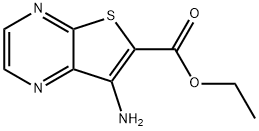7-氨基噻吩并[2,3-B]吡嗪-6-羧酸乙酯, 56881-21-1, 结构式
