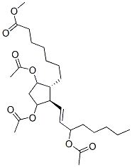 (13E,15S)-9α,11α,15-トリス(アセチルオキシ)プロスタ-13-エン-1-酸メチル 化学構造式