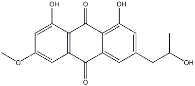 (+)-1,8-Dihydroxy-3-(2-hydroxypropyl)-6-methoxy-9,10-anthracenedione Structure