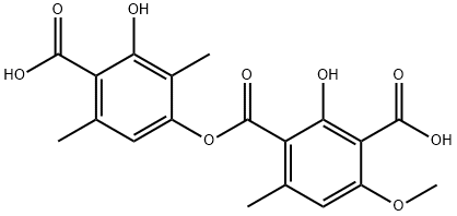 2-ヒドロキシ-4-メトキシ-6-メチル-1,3-ベンゼンジカルボン酸1-(4-カルボキシ-3-ヒドロキシ-2,5-ジメチルフェニル) 化学構造式