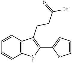 3-(2-thien-2-yl-1H-indol-3-yl)propanoic acid 结构式