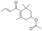 Acetic acid 4-but-2-enoyl-3,5,5-triMethyl-cyclohex-3-enyl ester Struktur