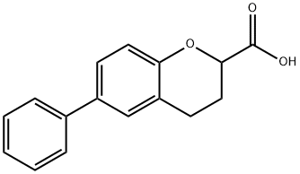 6-phenylchroman-2-carboxylic acid 化学構造式