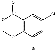 2-ブロモ-4-クロロ-6-ニトロアニソール 化学構造式