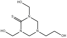 tetrahydro-5-(2-hydroxyethyl)-1,3-bis(hydroxymethyl)-1,3,5-triazine-2(1H)-thione Structure