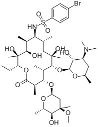 (9S)-9-[[(4-Bromophenyl)sulfonyl]amino]-9-deoxoerythromycin Structure