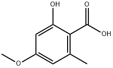 2-羟基-4-甲氧基-6-甲基苯甲酸, 570-10-5, 结构式