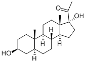 3β,17α-ジヒドロキシ-5α-プレグナン-20-オン 化学構造式