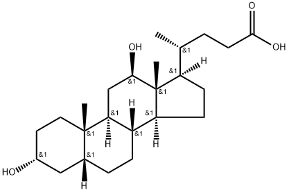 (R)-4-((3R,5R,8R,9S,10S,12R,13R,14S,17R)-3,12-二羟基-10,13-二甲基十六氢-1H-环戊二烯并[A]菲-17-基)戊酸, 570-62-7, 结构式