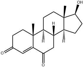 4-Androsten-17beta-ol-3,6-dione, 570-94-5, 结构式