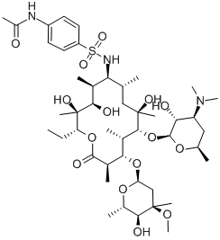 (9S)-9-[[[4-(Acetylamino)phenyl]sulfonyl]amino]-9-deoxoerythromycin Struktur