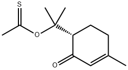S-[1-methyl-1-(4-methyl-2-oxo-3-cyclohexen-1-yl)ethyl] ethanethioate Struktur