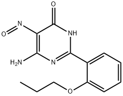 6-氨基-5-亚硝基-2-(2-丙氧苯基)-4(1H)嘧啶酮,57075-57-7,结构式