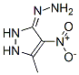 3H-Pyrazol-3-one,  1,2-dihydro-5-methyl-4-nitro-,  hydrazone  (9CI) 化学構造式