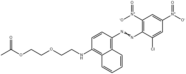 2-[2-[[4-(2-chloro-4,6-dinitro-phenyl)diazenylnaphthalen-1-yl]amino]et hoxy]ethyl acetate Struktur