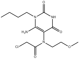 N-(6-氨基-1-丁基-2,4-二氧代-1,2,3,4-四氢嘧啶-5-基)-2-氯-N-(2-甲氧基乙基)乙酰胺, 571917-24-3, 结构式
