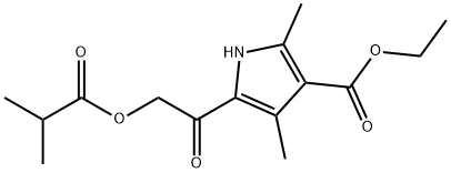 1H-Pyrrole-3-carboxylicacid,2,4-dimethyl-5-[(2-methyl-1-oxopropoxy)acetyl]-,ethylester(9CI) Struktur