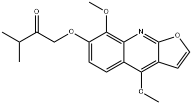 1-[(4,8-Dimethoxyfuro[2,3-b]quinolin-7-yl)oxy]-3-methyl-2-butanone Structure