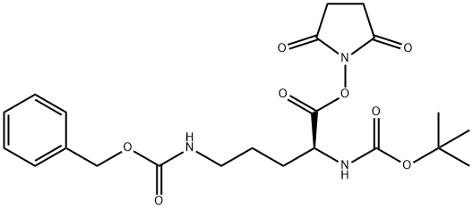 N2-[叔丁氧羰基]-N5-[苄氧羰基]-L-鸟氨酸琥珀酰亚胺基酯, 57225-25-9, 结构式