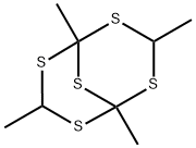 1,3,5,7-テトラメチル-2,4,6,8,9-ペンタチアビシクロ[3.3.1]ノナン 化学構造式