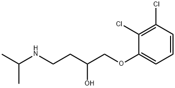 1-(イソプロピルアミノ)-4-(2,3-ジクロロフェノキシ)-3-ブタノール 化学構造式