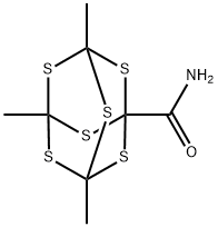 3,5,7-Trimethyl-2,4,6,8,9,10-hexathiaadamantane-1-carboxamide 结构式