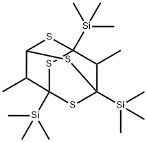 9,10-Dimethyl-1,3,5-tris(trimethylsilyl)-2,4,6,8-tetrathiaadamantane Structure