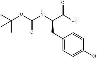 N-(tert-ブトキシカルボニル)-4-クロロ-D-フェニルアラニン 化学構造式