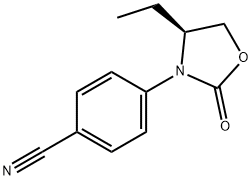 (S)-4-(4-ETHYL-2-OXOOXAZOLIDIN-3-YL)BENZONITRILE 化学構造式
