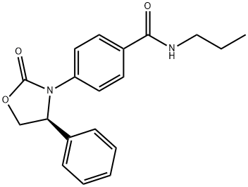 (S)-4-(2-OXO-4-PHENYLOXAZOLIDIN-3-YL)-N-PROPYLBENZAMIDE Struktur