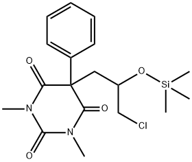 5-[3-Chloro-2-(trimethylsiloxy)propyl]-1,3-dimethyl-5-phenyl-2,4,6(1H,3H,5H)-pyrimidinetrione,57305-01-8,结构式