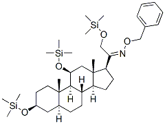 3β,11β,21-トリス(トリメチルシロキシ)-5α-プレグナン-20-オンO-ベンジルオキシム 化学構造式