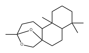1,2,3,6,7,7a,8,9,10,11,11a,11b-ドデカヒドロ-3,8,8,11a-テトラメチル-5H-3,5a-エポキシナフト[2,1-c]オキセピン 化学構造式