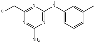 6-(クロロメチル)-N-(3-メチルフェニル)-1,3,5-トリアジン-2,4-ジアミン 化学構造式