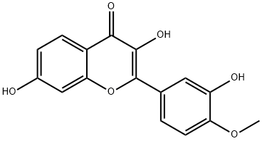 3,3',7-トリヒドロキシ-4'-メトキシフラボン 化学構造式