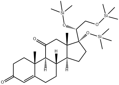 Pregn-4-ene-3,11-dione, 17,20,21-tris[(trimethylsilyl)oxy]-, (20R)-,57397-21-4,结构式