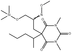 5-[2-(Methoxyimino)-3-(trimethylsiloxy)propyl]-1,3-dimethyl-5-(1-methylbutyl)-2,4,6(1H,3H,5H)-pyrimidinetrione Struktur