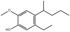 Phenol, 5-ethyl-2-methoxy-4-(1-methylbutyl)- (9CI) Struktur