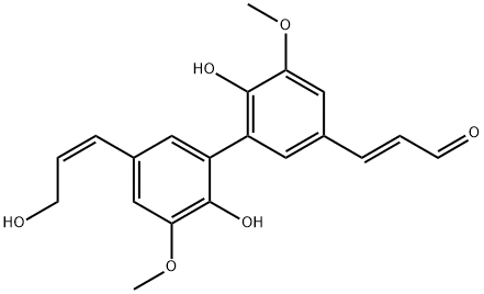 (2E)-3-[2',6-Dihydroxy-5'-[(Z)-3-hydroxy-1-propenyl]-3',5-dimethoxy-1,1'-biphenyl-3-yl]propenal,57429-88-6,结构式