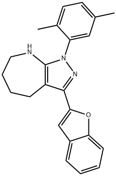 Pyrazolo[3,4-b]azepine, 3-(2-benzofuranyl)-1-(2,5-dimethylphenyl)-1,4,5,6,7,8-hexahydro- (9CI) Structure