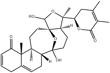 (13R,22R)-13,14:18,20-Diepoxy-14,18,22-trihydroxy-1-oxo-13,14-secoergosta-2,5,24-trien-26-oic acid 26,22-lactone Struktur