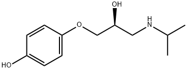 4-[(S)-2-ヒドロキシ-3-(イソプロピルアミノ)プロポキシ]フェノール 化学構造式
